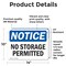 Signmission No Storage Permitted, 14 in W x Rectangle, Vinyl Decal OS-2PACK-NS-D-1014-L-14868 - alternate 2
